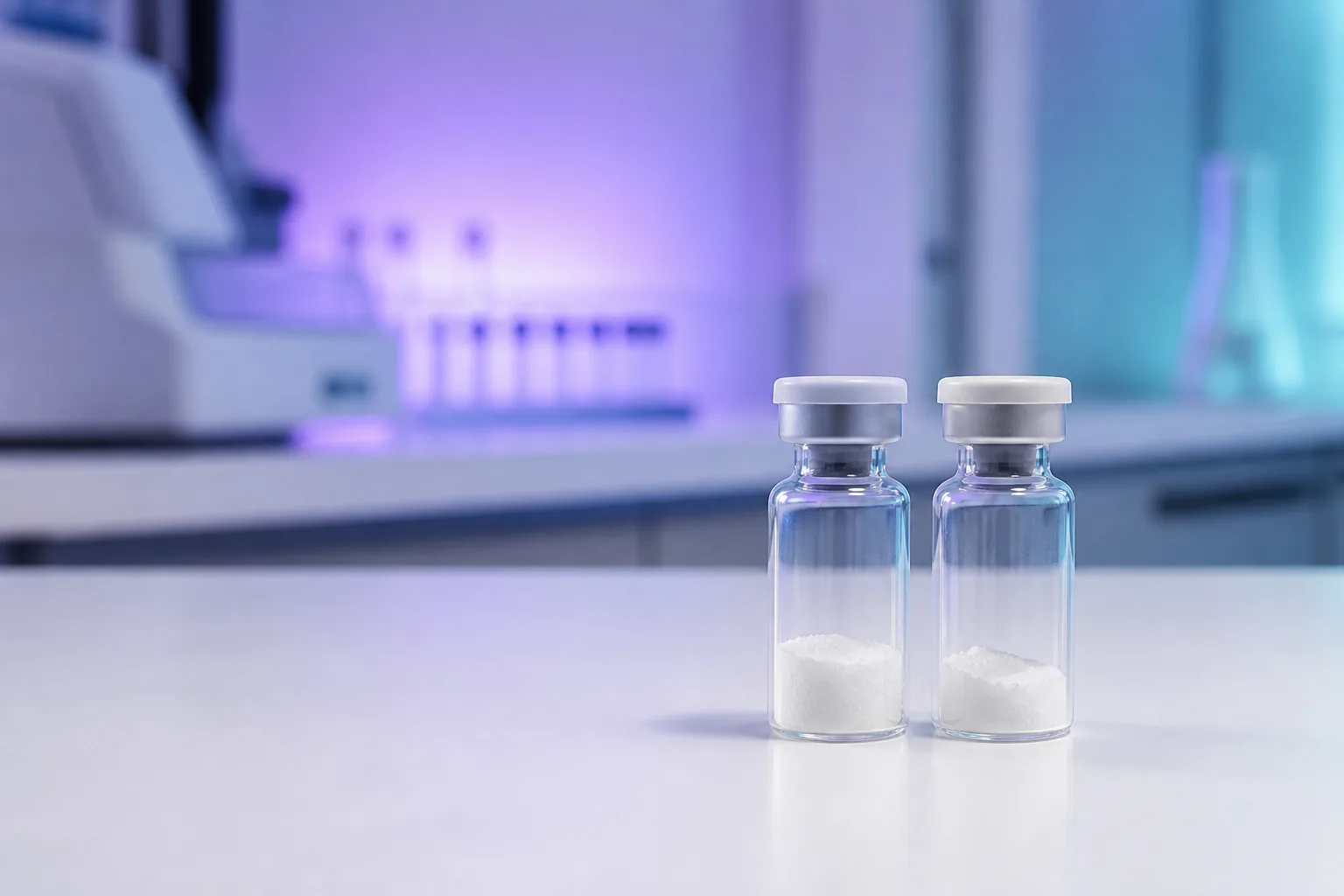 Viales de investigación en un laboratorio controlado